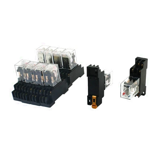 DEIHGE 10 Pcs AC 380V Coil DPDT 2NO 2NC 8-Pin 35mm DIN Rail Mount Power Relay