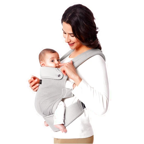 Momcozy Breathable Mesh Baby Carrier, Ergonomic and Lightweight Infant Carrier for 7-45lbs with Enhanced Lumbar Support, All Day Comfort for Hands-Free Parenting, Air Mesh-Grey