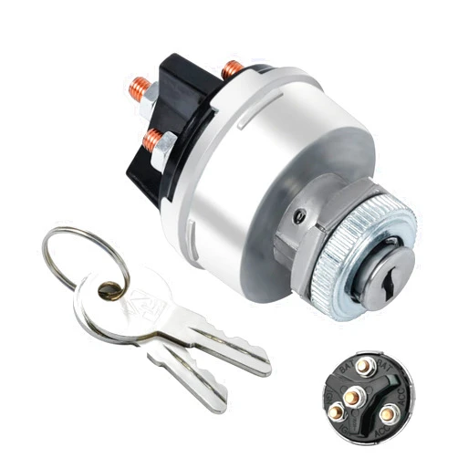 Huazu Ignition Key Switch for Car, Forklift, Truck, Tractor, Trailer - Universal 4-Position Starter Switch (Acc/Off/IGN/Start)