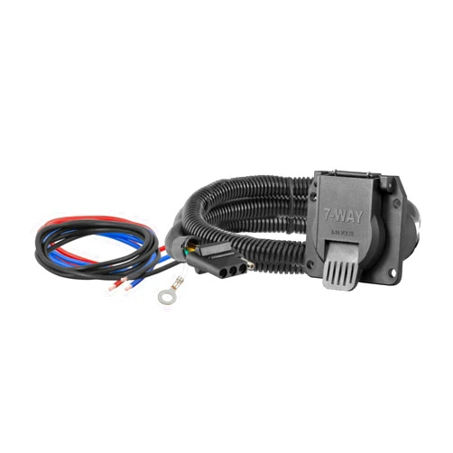 CURT 58980 4-Way Flat Vehicle-Side to 7-Way RV Blade Wiring Adapter, Dinghy Towing