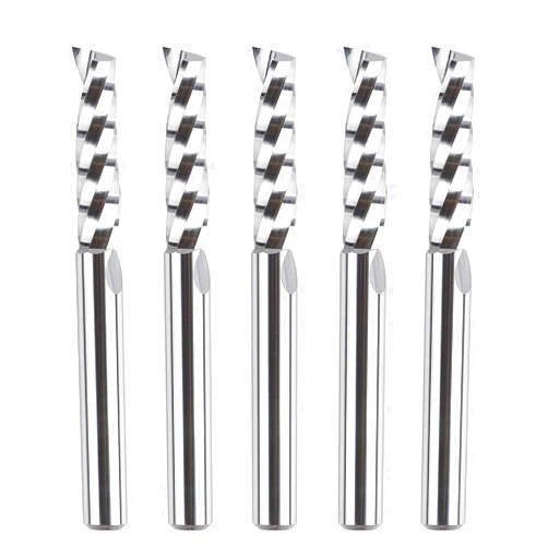 SpeTool 5PCS O Flute (Single Flute) End Mill Set 1/4