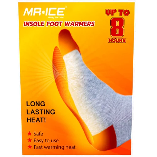 MR.ICE Toe Warmers and Insole Feet Warmers and Body Warmers - Disposable with Adhesive Back Warmers - Air Activated Heating Patch - Long Last to 8 Hours Hot Warmers