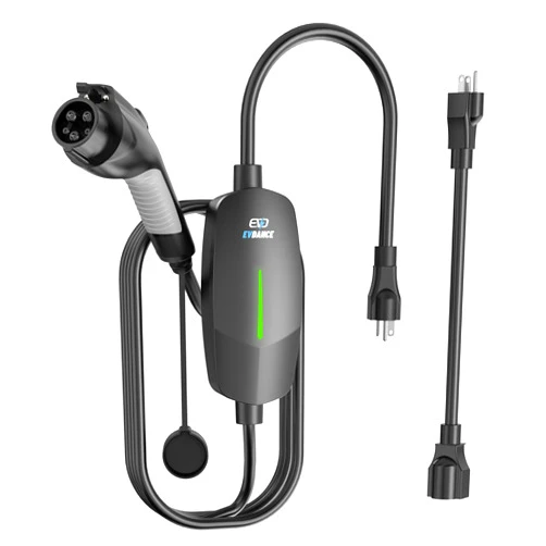 EVDANCE Level 1&2 EV Charger, Electric Vehicle Portable Charger with 25FT Cable, Home EV Charging Station for J1772 Electric Cars, 16Amp 110V-240V, NEMA 6-20 & NEMA 5-15 Plug
