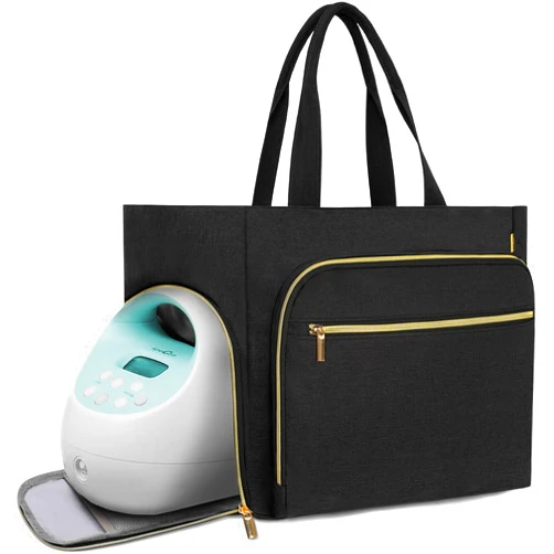 TORIBIO Breast Pump Bag for Spectra S1/S2, Medela, Rainyb, Elvie, Evenflo, Breastfeeding Mom Bag Diaper Tote Bag with 15