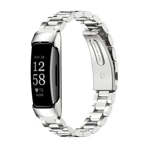 MIJOBS Strap for Fitbit Inspire 2, Stainless Steel Metal Band Replacement Wristbands Waterproof Bracelet Accessories for Inspire 2 Women Men