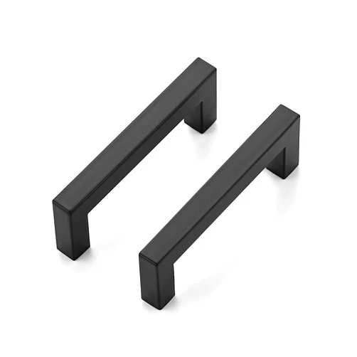 Ravinte 30 Pack 3-3/4 Inch Kitchen Square Cabinet Handles Matte Black Cabinet Pulls Black Drawer Pulls Kitchen Cabinet Hardware Kitchen Handles
