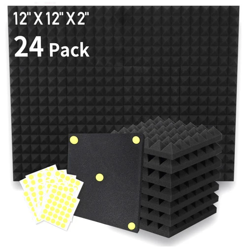 Focusound 24 Packs Acoustic Foam Panels Pyramid 2