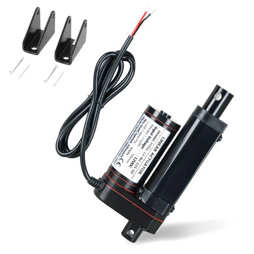 AMGSH 12V Linear Actuator - Heavy Duty Motor with Mounting Brackets, 900N(202lbs) Max Load - Ideal for Auto, RV, Electric Door Opener, Industrial Machinery - 10mm/s, IP54 Rated (1, Black, 2