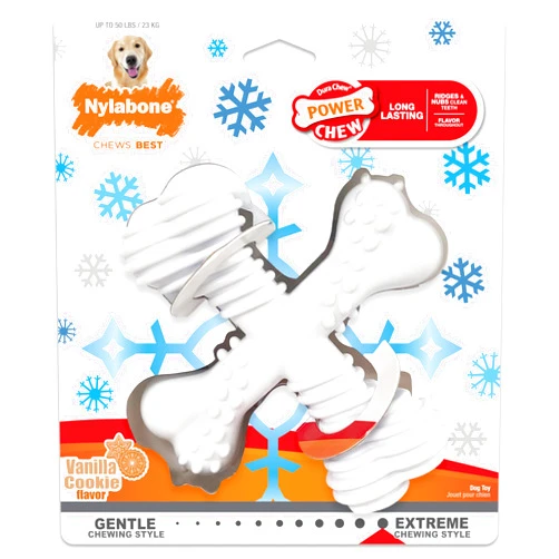 Nylabone Power Chew Comfort Hold X Bone Chew Toy for Dogs, Vanilla Flavor, Large - Up to 50 lbs. (1 Count)