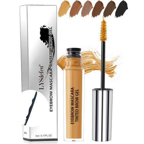 LYSdefeu Waterproof Tinted Brow Gel-Long Lasting Smudgeproof Liquid Eyebrow Makeup,Eyebrow Mascara Tinted Brow Glue,Eye Brow Filler,Volumizing Enhance Brow Mascara,With Brow Razor Brush,Gift for Women-Blonde