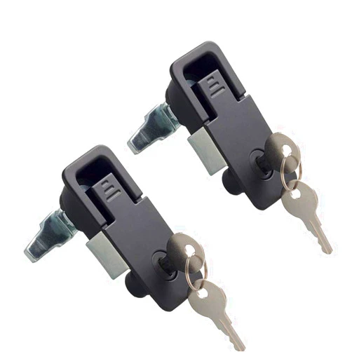 WJSKDQ 2Pcs Compression Latch Flush Sealed Lever Latch Trigger Lift and Turn Adjustable Grip Matching Keys Powder Coated Black