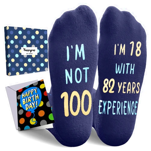 HAPPYPOP Birthday Gifts for Men - Socks for 85 90 95 100 Year Olds Citizens, Birthday Gift Ideas