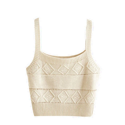 SweatyRocks Women's Sleeveless Solid Knit Straps Crop Tank Tops