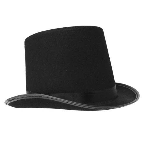 Skeleteen Black Felt Top Hat - Victorian Costume Hats For Tuxedo Magician or Ringmaster Costumes - 1 Piece