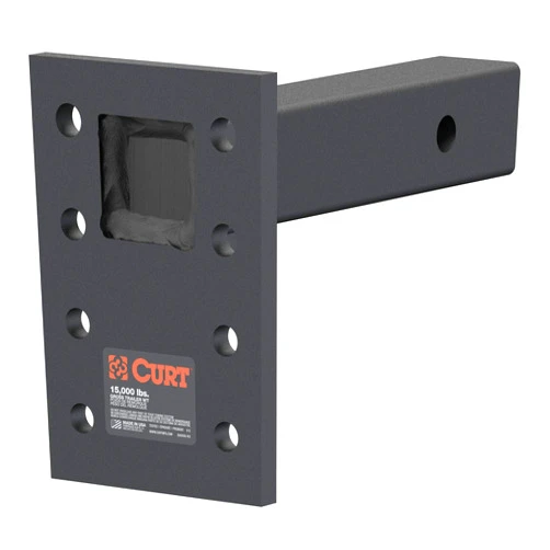 CURT 48325 Adjustable Pintle Mount for 2-Inch Hitch Receiver, 15,000 lbs, 6-1/2-Inch Drop, 8-Inch Length