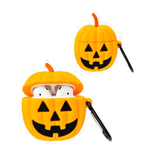 SGPCN Airpods Case,New Pumpkin Lantern Case for Airpods 1&2, Airpods Accessories Shockproof Protective Premium Silicone Cover and Skin for Apple Airpods Charging Case