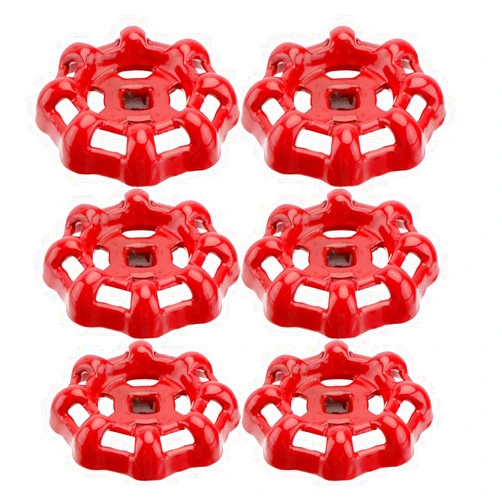DOITOOL 6Pcs Metal Outside Faucet Round Wheel Handle, Square Broach 6x6mm, Faucet Hose Bibb Handle Replacement, Water Spigot Valve Wheel