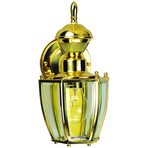 Heath Zenith Globe Electric HZ-4170-PB Motion Activated Decorative Light, 120 Vac, 100 W, 60 Hz, 30 Ft, 150 Deg, Polished Brass, Bulb Not Included