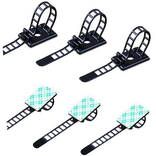 RayTour 50 Pieces Cable Management Desk Wire Organizer Cable Ties Zip Ties Adhesive Cord Clips Cord Keeper Desk Wire Management