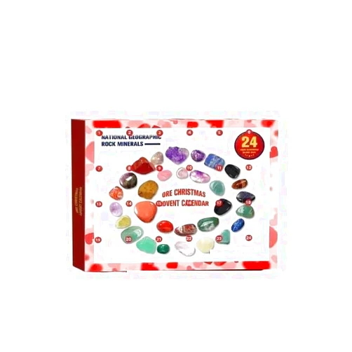 OLins Crystal Advent Calendar 2022 24 Days Christmas Countdown Natural Ore Toys Collection Kit For Christmas Home Garden Decoration
