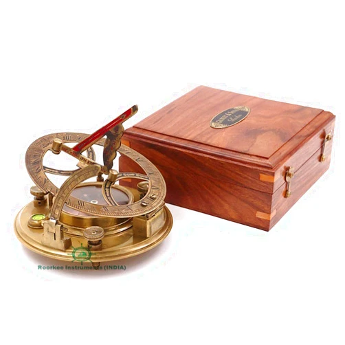 ROORKEE INSTRUMENTS (INDIA) A NAUTICAL REPRODUCTION HOUSE RII Nautical Vintage Directional Magnetic Sundial Compass with Famous Scripture Quote Engraved Baptism Gifts with Leather/Wooden Case for Loved Ones, Son, Love, Partner