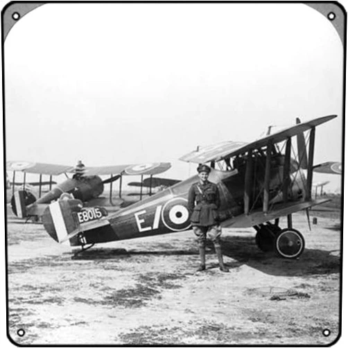 Muecddoa Sopwith Camel Aircraft Ready for a Patrol over the German Lines,World War I,C1917-C1918 Vintage Tin Sign Movie 12x12 Inch Funny Coffee Club Pub Man Cave Garage Kitchen Wall Art Decor Retro Metal sign Gift for Friends.