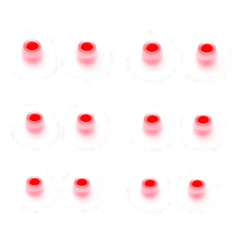 BLLQ 12 PCS Replacement Ear Gels Ear Buds Tips Eargels Compatible with Jabra Elite Active 65t Earbuds/Jabra Elite 65t Earbuds / 75t Earbuds, S/M/L 3 Size 6 Pairs, White-Red 65t Tips