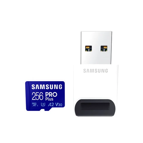 Samsung PRO Plus + Reader 256GB microSDXC Up to 160MB/s UHS-I, U3, A2, V30, Full HD & 4K UHD Memory Card for Android Smartphones, Tablets, Go Pro and DJI Drone (MB-MD256KB/AM)