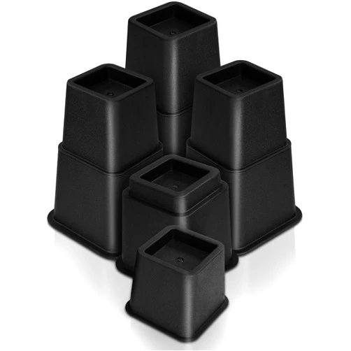 Utopia Bedding Adjustable Bed Furniture Risers - Elevation in Heights 3, 5 or 8 Inch Heavy Duty Risers for Beds and Under Bed Storage - Supports up to 1,300 lbs - (Set of 4 Riser, Black)