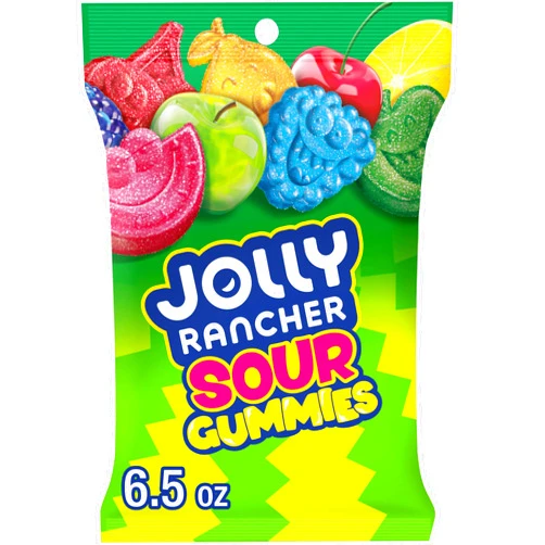 JOLLY RANCHER Sour Gummies Assorted Fruit Flavored Candy Bag, 6.5 oz
