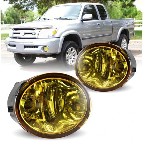 AUTOFREE Fog Lights for 2000-2006 Tundra (Not Fit Steel Front Bumper Models) 2001-2007 Sequoia with Bulbs 9006 12V 51W Driving Lamps Replacement Wiring Kit & Switch-1 Pair (Yellow Lens)