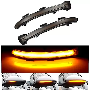 Jxwocwo Smoked Lens Dynamic Led Side Mirror Marker Turn Signal Light Lamp Compatible with VW Golf 7 Jetta Mk7 7.5 Mk7.5 Gti R Gtd Touran Sportsvan