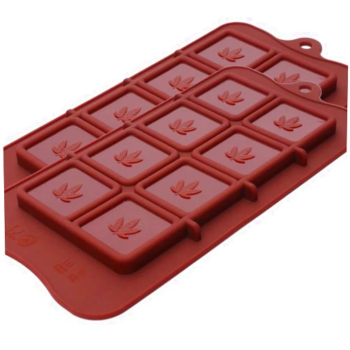 PJ BOLD Marijuana Leaf Chocolate Bar Silicone Candy Mold Trays, 2 Pack