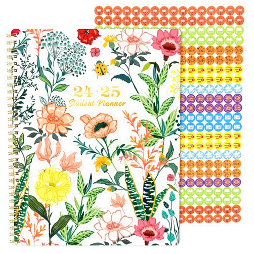 Youthamazing Student Planner 2024-2025 - School Planner 2024-2025, Jul. 2024 - Jun. 2025, 9'' x 11'', Weekly Lesson Planner, Academic Planner with Stickers, Week's Goals, Tabs, Twin-wire Binding and 3-Hole Punched