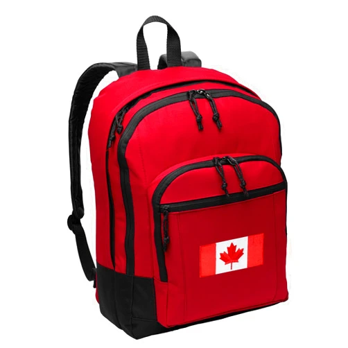 Broad Bay Canada Flag Backpack MEDIUM CLASSIC Style With Laptop Sleeve