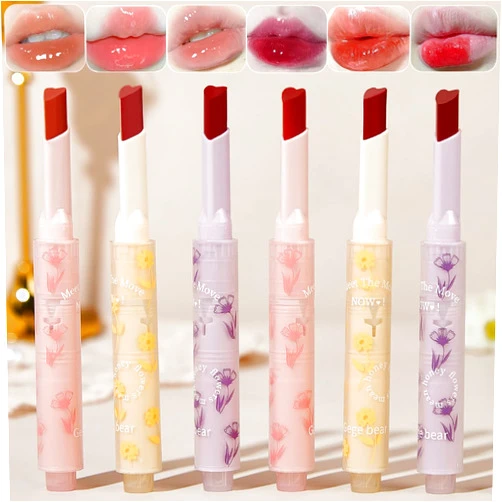 Dulele 6 Colors Matte Jelly Lipstick Moisturizing Lip Oil Set, Hydrating Mirror Finish Lipgloss Heart Shape, Highly Pigmented and Longwear Lip Stain Lip Glaze
