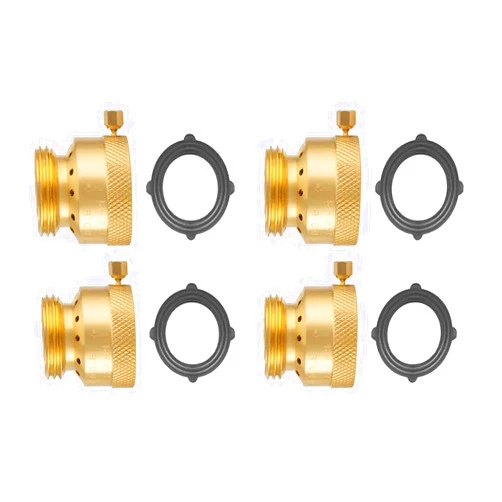PLUMBINGMASTER 3/4 Inch FHT x 3/4 Inch MHT Brass Hose Bib Backflow Preventer,Vacuum Breakers Outside Faucet, Garden Hose Bib for Outdoor Faucet（4 pack）