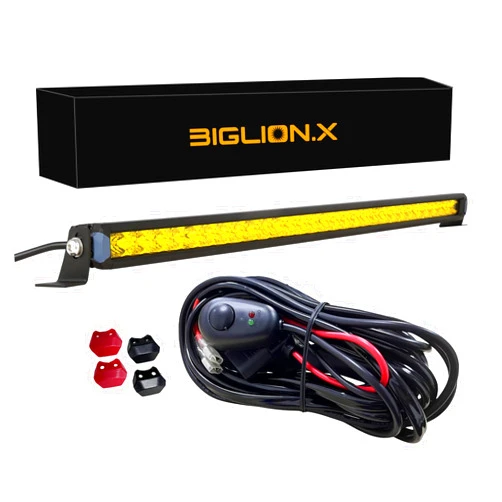 BIGLION.X 31 inch Amber Light Bar 300W 33000LM Single Row Yellow LED Light Bar Spot Flood Combo Off Road Light Bar for Foggy Night Driving for Pickup Truck Bumper ATV UTV SUV