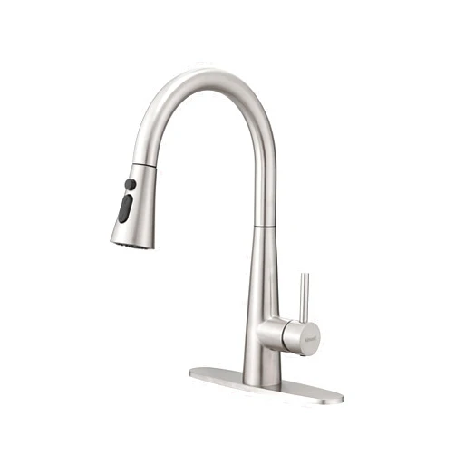 AIMADI Kitchen Faucet with Pull Down Sprayer – High Arc 360° Swivel Brushed Nickel Stainless Steel Kitchen Sink Faucet, 3-Mode Spray Head, Suitable for Farmhouse Modern Laundry Rv Bar