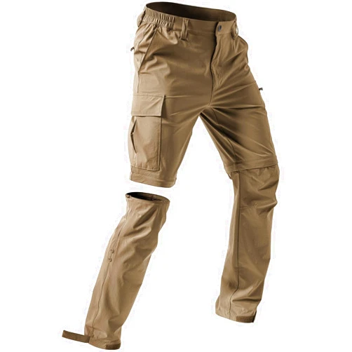 Moosehill Men's-Hiking-Pants Convertible Quick-Dry Water-Resistant Lightweight Zip-Off Outdoor with 5 Deep Pockets