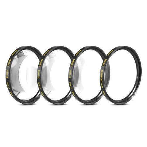 Big Mike's 58mm Close-Up Filter Set (+1, +2, +4 and +10 Diopters) Magnificatoin Kit for Select Canon, Nikon, Sony, FujiFilm, Olympus, Pentax, Sigma, Tamron Digital Cameras and Camcorders
