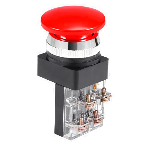uxcell 30mm Mounting Hole Momentary Push Button Switch Red DPST