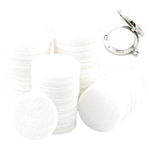 Katigate 50 Pcs Mini Diffuser Refill Pads, Microfiber Absorbing Pads Circle Essential Pads Aroma Refill Diffuser Pad Replacement Pads for Humidifier Diffusers Home Car