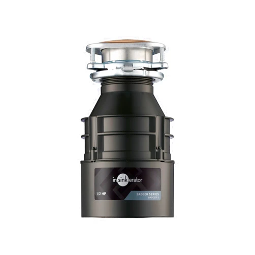 InSinkErator Badger 5 Garbage Disposal, Standard Series 1/2 HP Continuous Feed Food Waste Disposer, Black, Set of 1