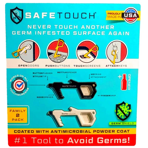 Safe Touch SafeTouch Hygiene Multi-Tool, Works on Touch Screen, Made in USA (2 Pack)