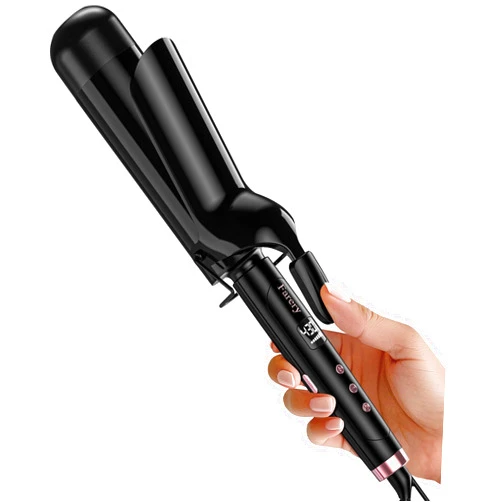 FARERY 2 inch Curling Iron For Long Hair, Lightweight Large Barrel Curling Iron 2 Inch, Ceramic Curling Wand Infused Argan Oil & Keratin for Bouncy Big Curls, 9 Temps Digital Display & Lock Key, Glove