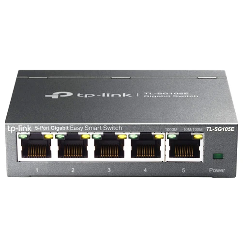 TP-Link TL-SG105E | 5 Port Gigabit Switch | Easy Smart Managed | Plug & Play | Desktop/Wall-Mount | Shielded Ports | QoS, Vlan, IGMP and Link Aggregation | Ethernet Splitter | Network Hub | Black
