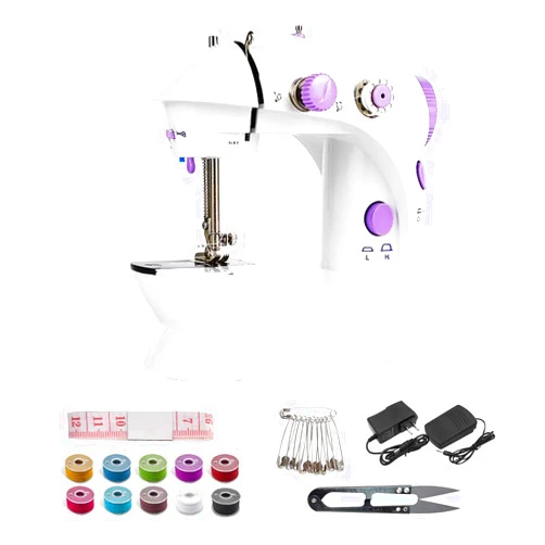 Xiaowanzi Mini Sewing Machine, Portable Sewing Machine for Beginners Adult, Electric Crafting Speed Crafting Mending Machine Electric Overlock Sewing Machines for Sewing of Silks, Denim, Wool, Leather