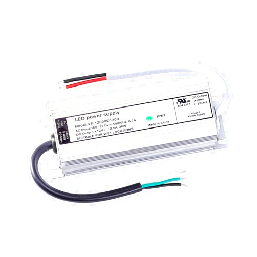 LUXYARD UL Certified LED Driver 12v 30W Waterproof IP67 Class 2 LED Power Supply Transformer 100V-277V AC to 12V DC Low Voltage Output for LED Light Outside(30W-12V)