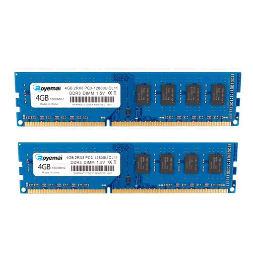 D DUOMEIQI 8GB Kit (2X4GB) DDR3 1600MHz PC3-12800U 4GB 2Rx8 240-pin Dimm CL11 1.5V Desktop RAM Memory Module